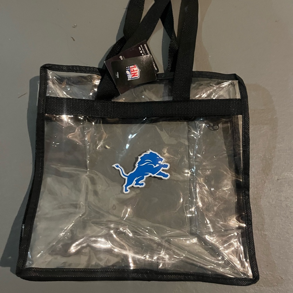 NFL Clear Tote Bag with Detroit Lions Logo